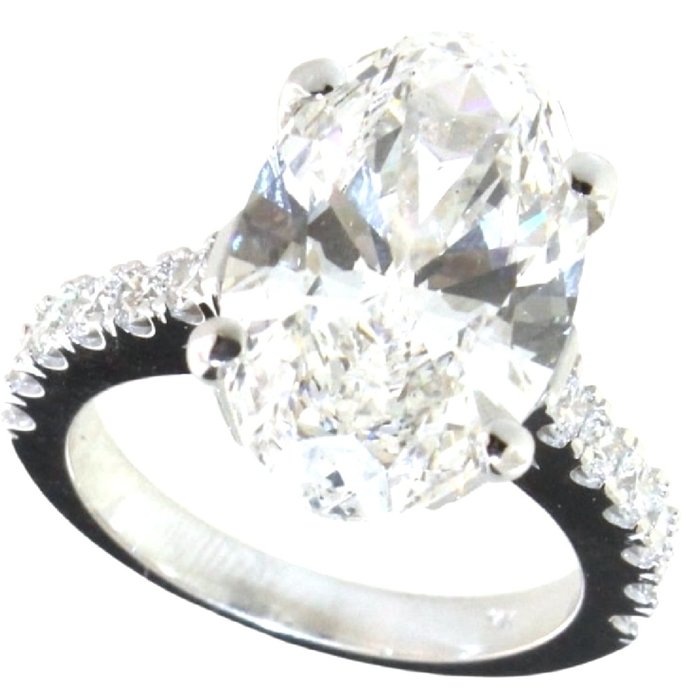 7.77 Carats REAL Diamonds Set in 14k white Gold Ring